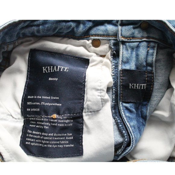 KHAITE Benny Faded High-Rise Kick-Flare Jeans 26" / Size 25 / Vintage Blue - Picture 11 of 11